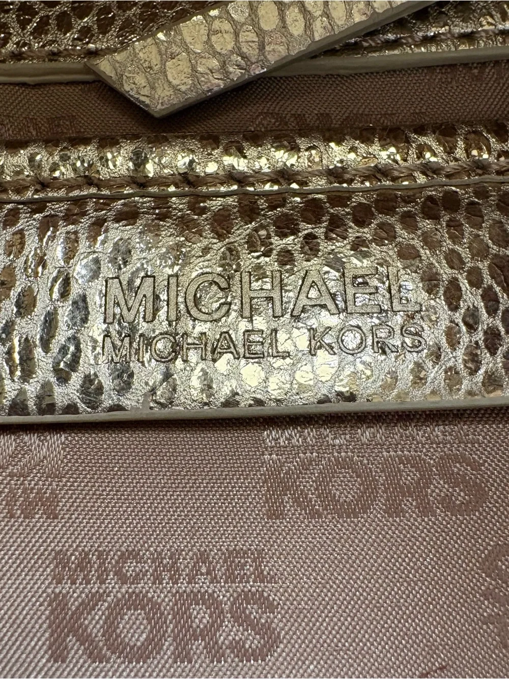 Michael Kors Metallic Gold Studded Drawstring Hobo